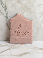 Pink Himalayan Salt Scrub soap bar, offering natural exfoliation and detoxification for glowing, radiant skin.