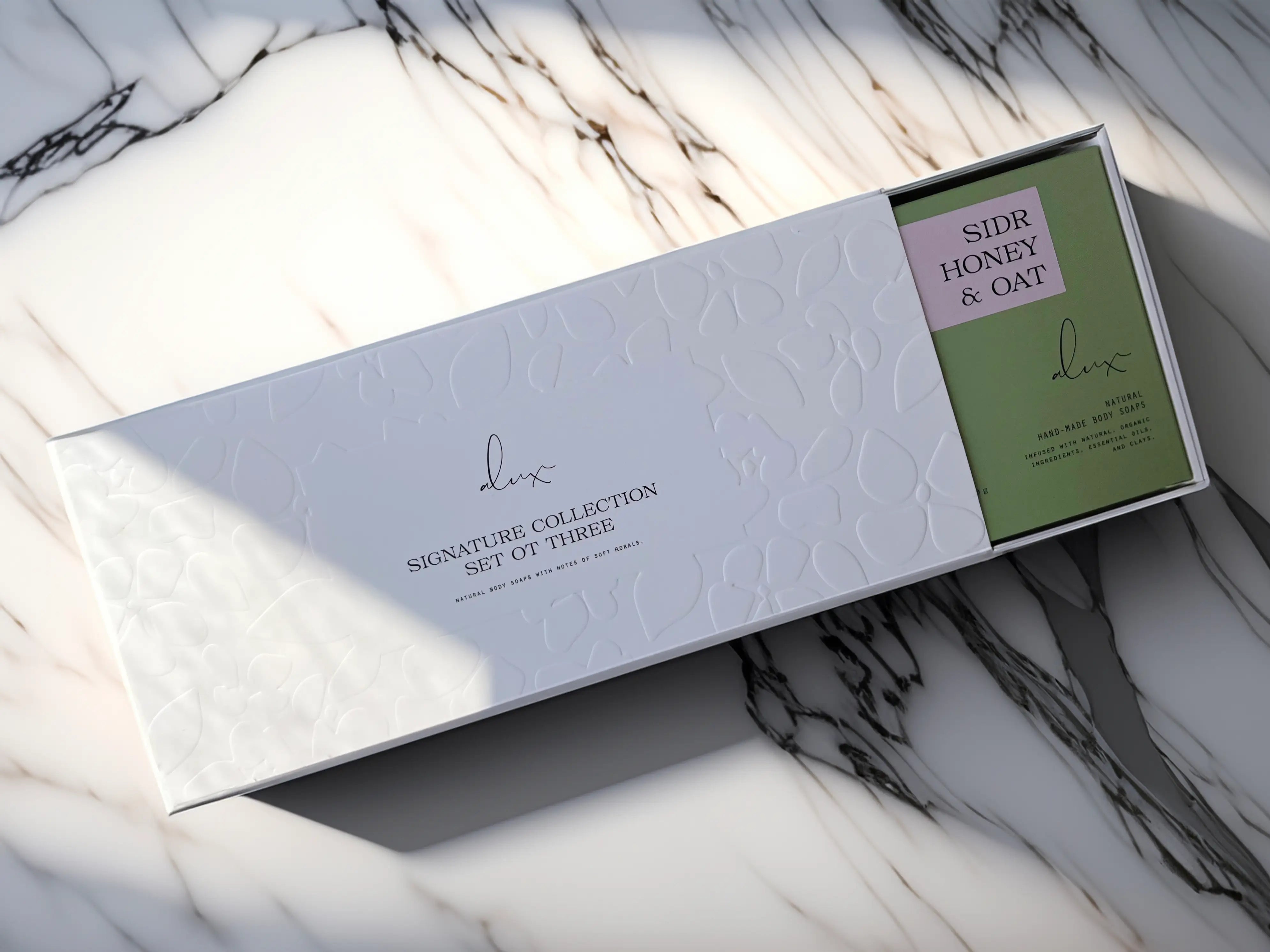 Complete Luxury Soap Gift Set of 3, featuring Sidr Honey & Oat, Lavender, and Pink Himalayan Salt Scrub perfect for gifting